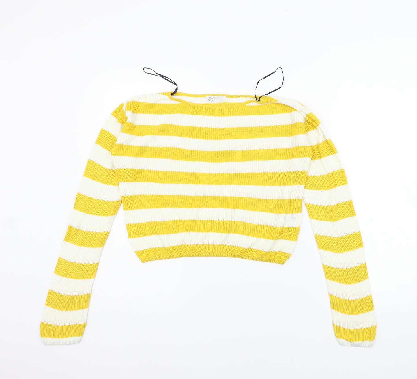 H&M Girls Yellow Striped  Pullover Jumper Size 11-12 Years