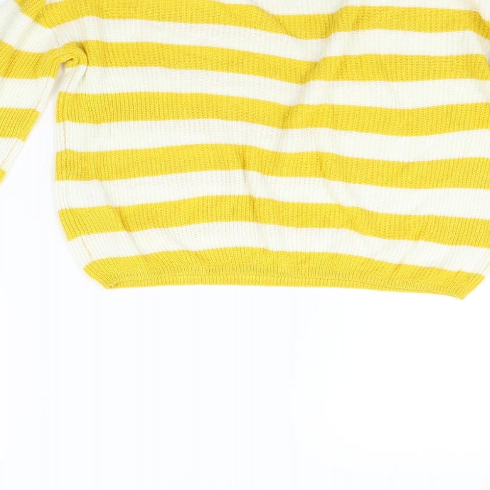 H&M Girls Yellow Striped  Pullover Jumper Size 11-12 Years