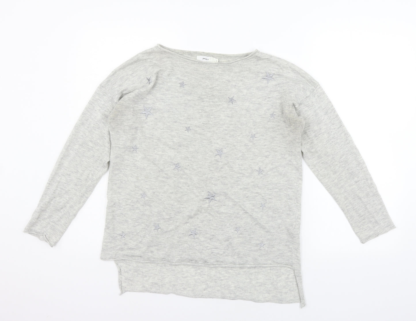 John Lewis Womens Grey   Henley Jumper Size S  - washable marks