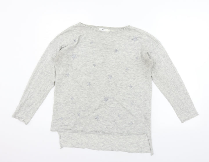 John Lewis Womens Grey Henley Jumper Size S - washable marks