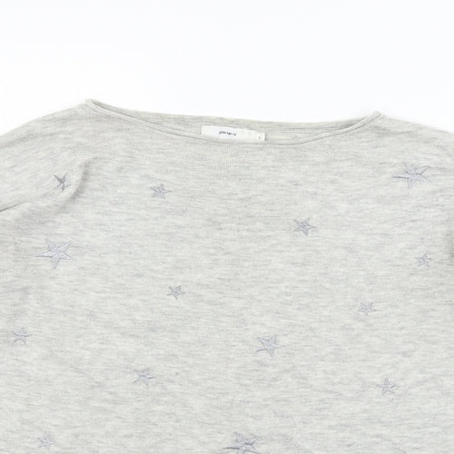 John Lewis Womens Grey   Henley Jumper Size S  - washable marks