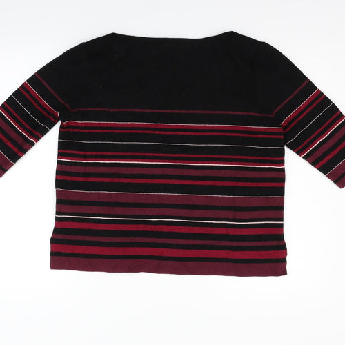 Monsoon Womens Black Striped  Pullover Jumper Size L
