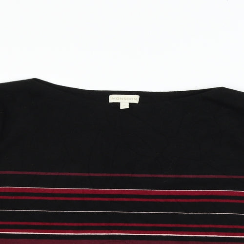 Monsoon Womens Black Striped  Pullover Jumper Size L