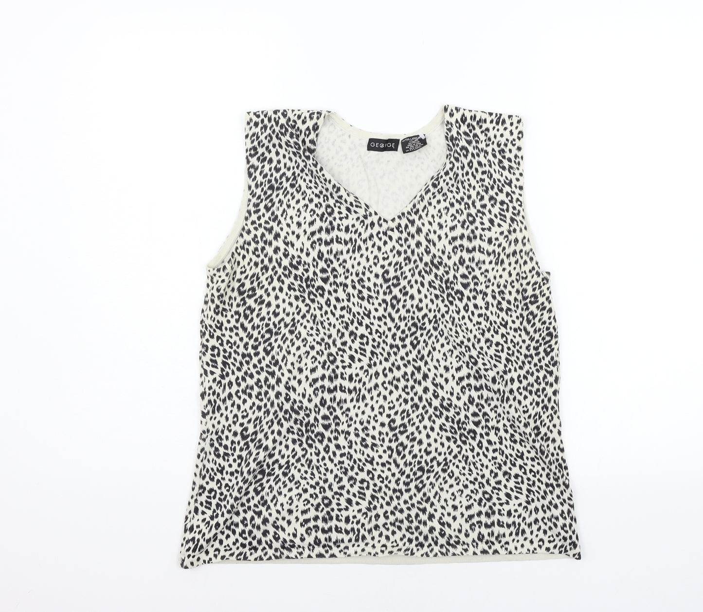 George Womens Grey Animal Print  Pullover Jumper Size XL
