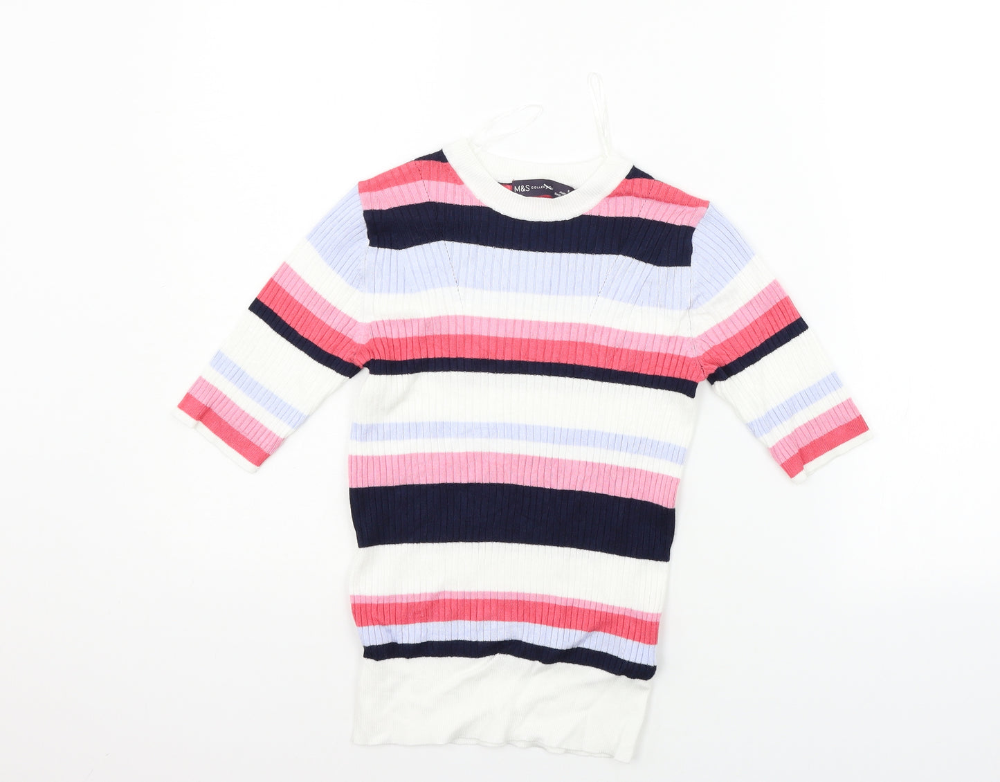 Marks and Spencer Womens Multicoloured Striped  Pullover Jumper Size S