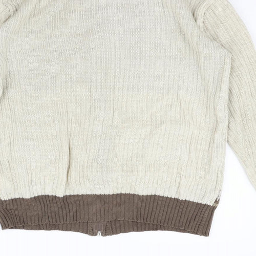 MC Womens Beige Geometric  Jacket Coat Size M  - washable marks