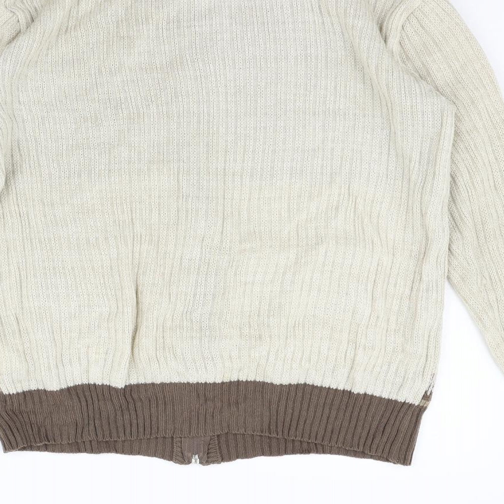 MC Womens Beige Geometric  Jacket Coat Size M  - washable marks