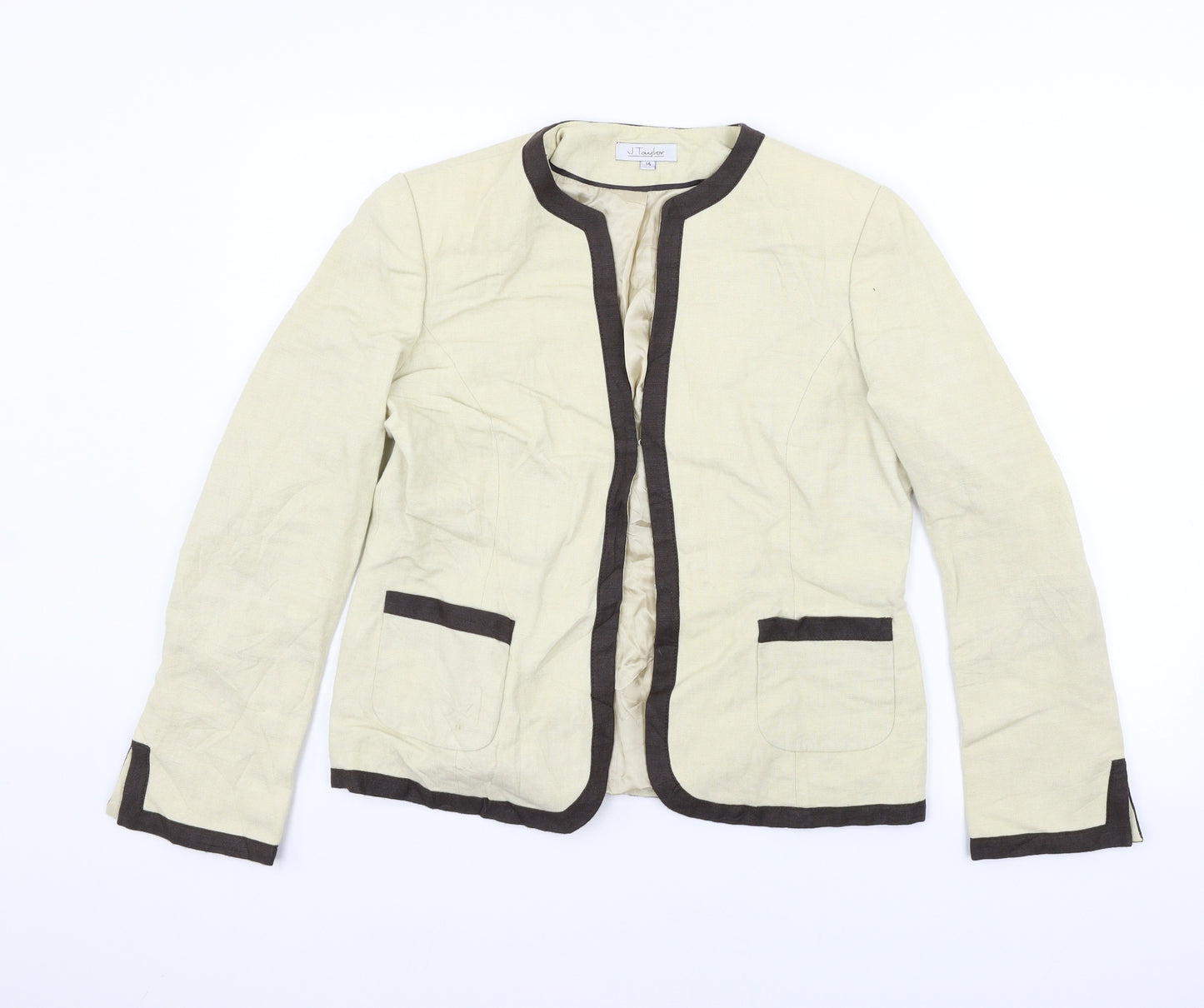 J.Taylor Womens Beige   Jacket Sport Coat Size 14