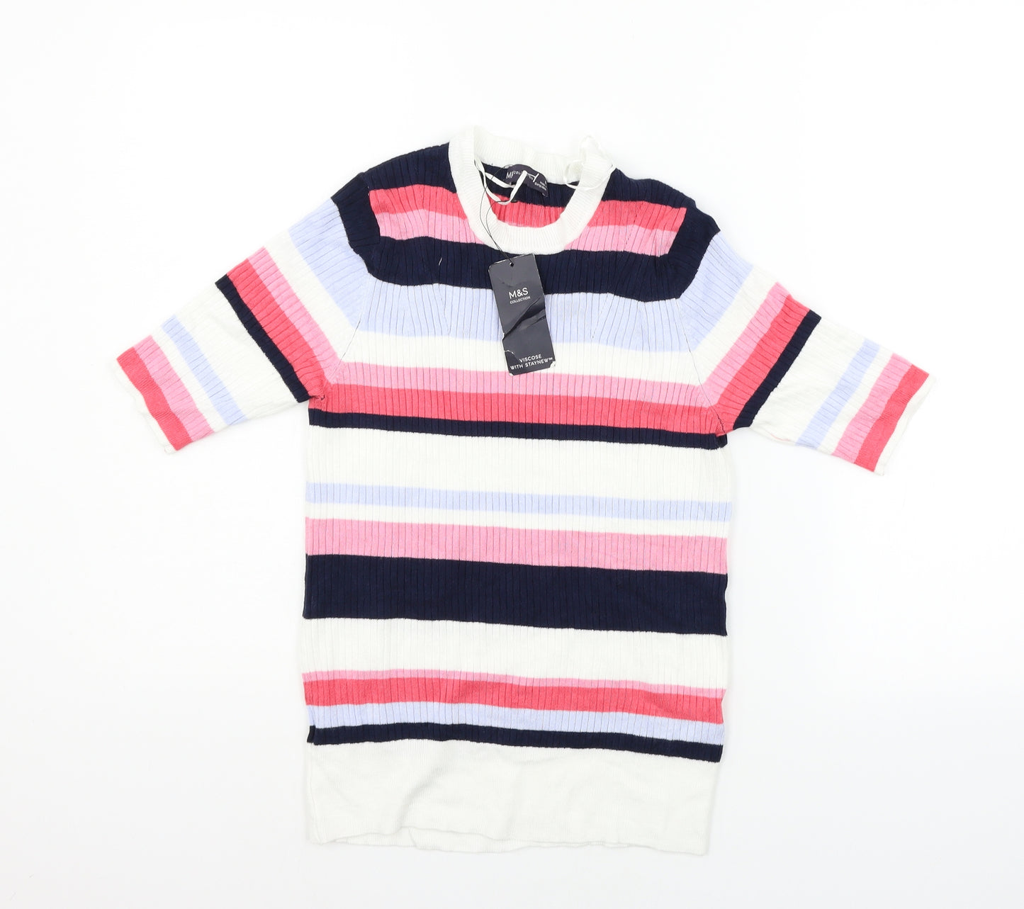 Marks and Spencer Womens Multicoloured Striped  Pullover Jumper Size 12