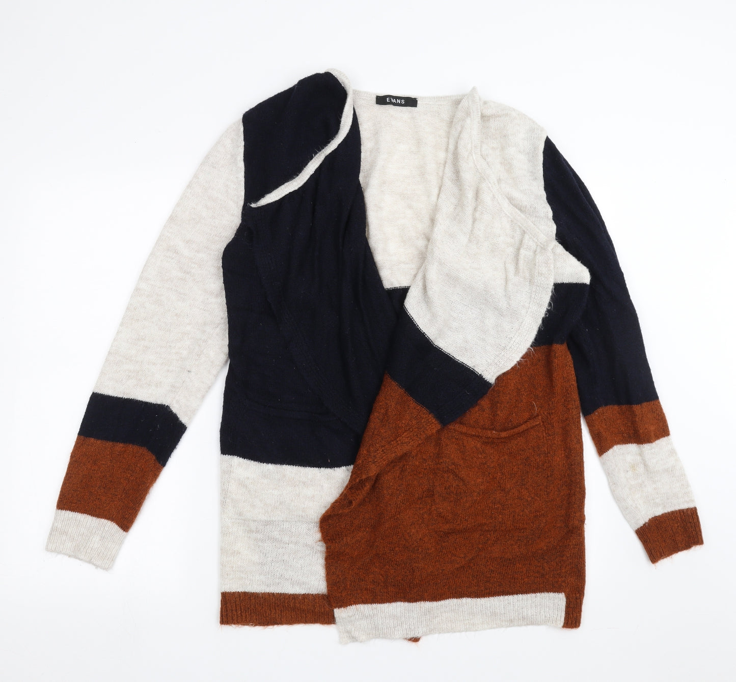 Evans Womens Brown  Knit Cardigan Jumper Size 14