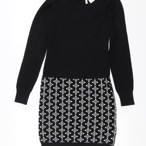 Abollria Womens Black  Knit Jumper Dress  Size M