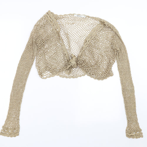 M&Co Womens Beige  Knit Shrug Jumper Size L  - open knit
