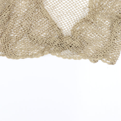 M&Co Womens Beige  Knit Shrug Jumper Size L  - open knit