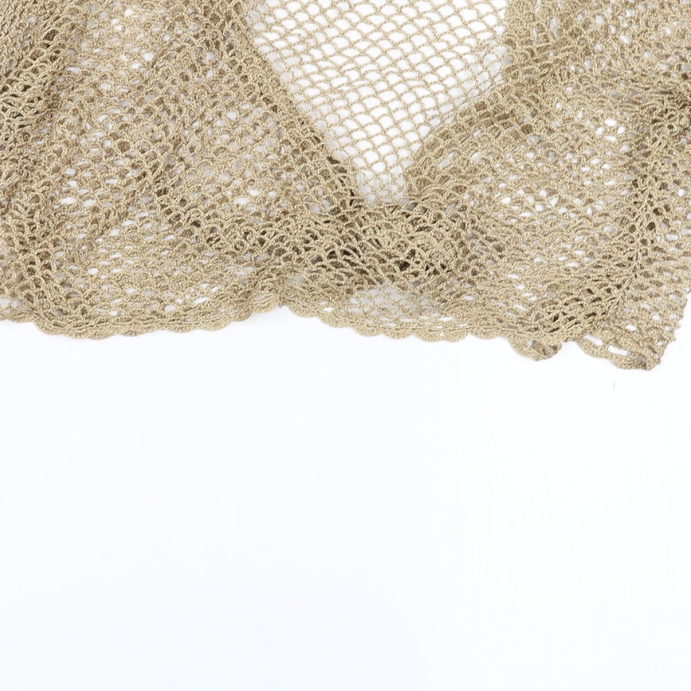 M&Co Womens Beige  Knit Shrug Jumper Size L  - open knit