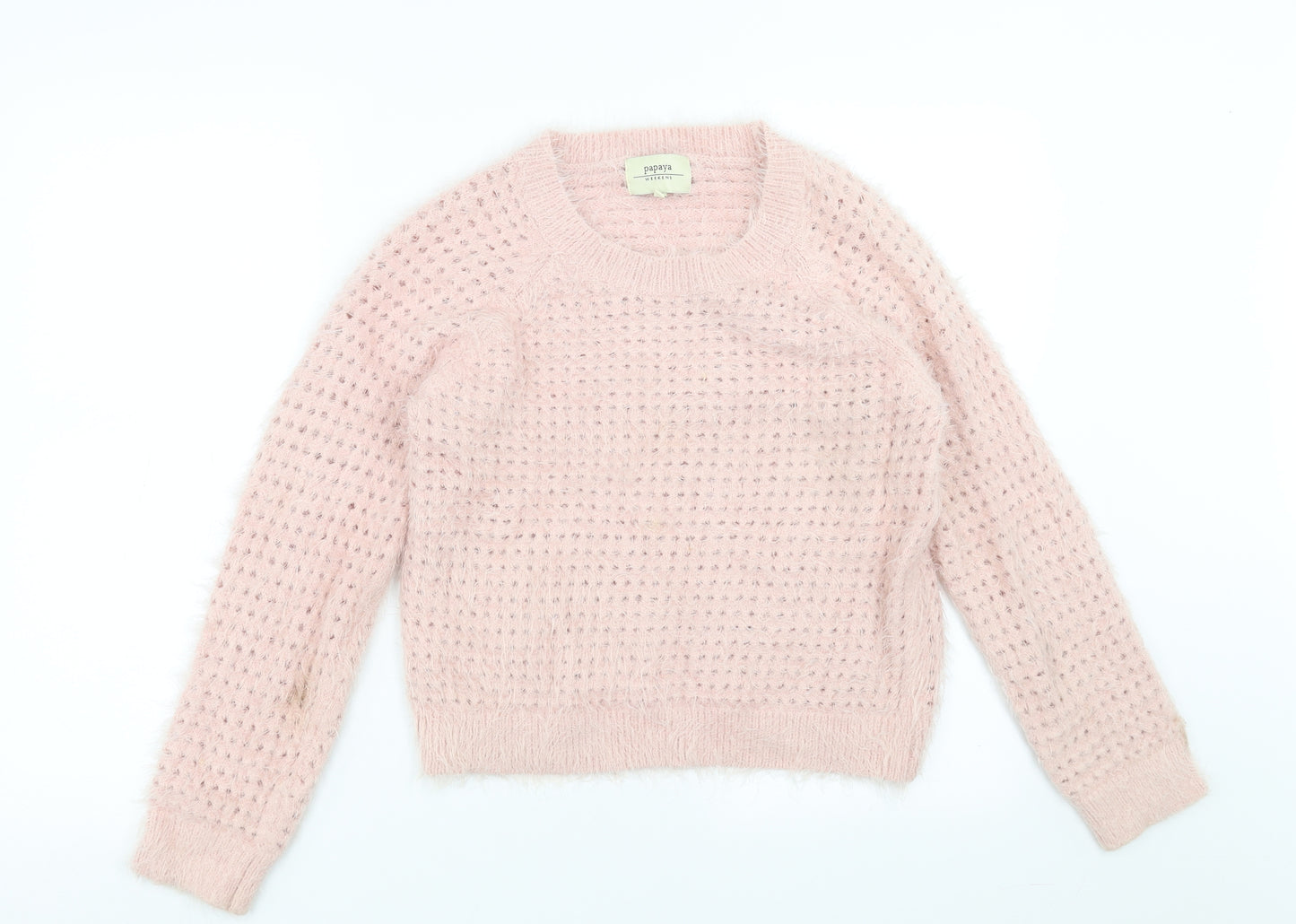 Papaya Womens Pink  Knit Pullover Jumper Size 14  - fluffy