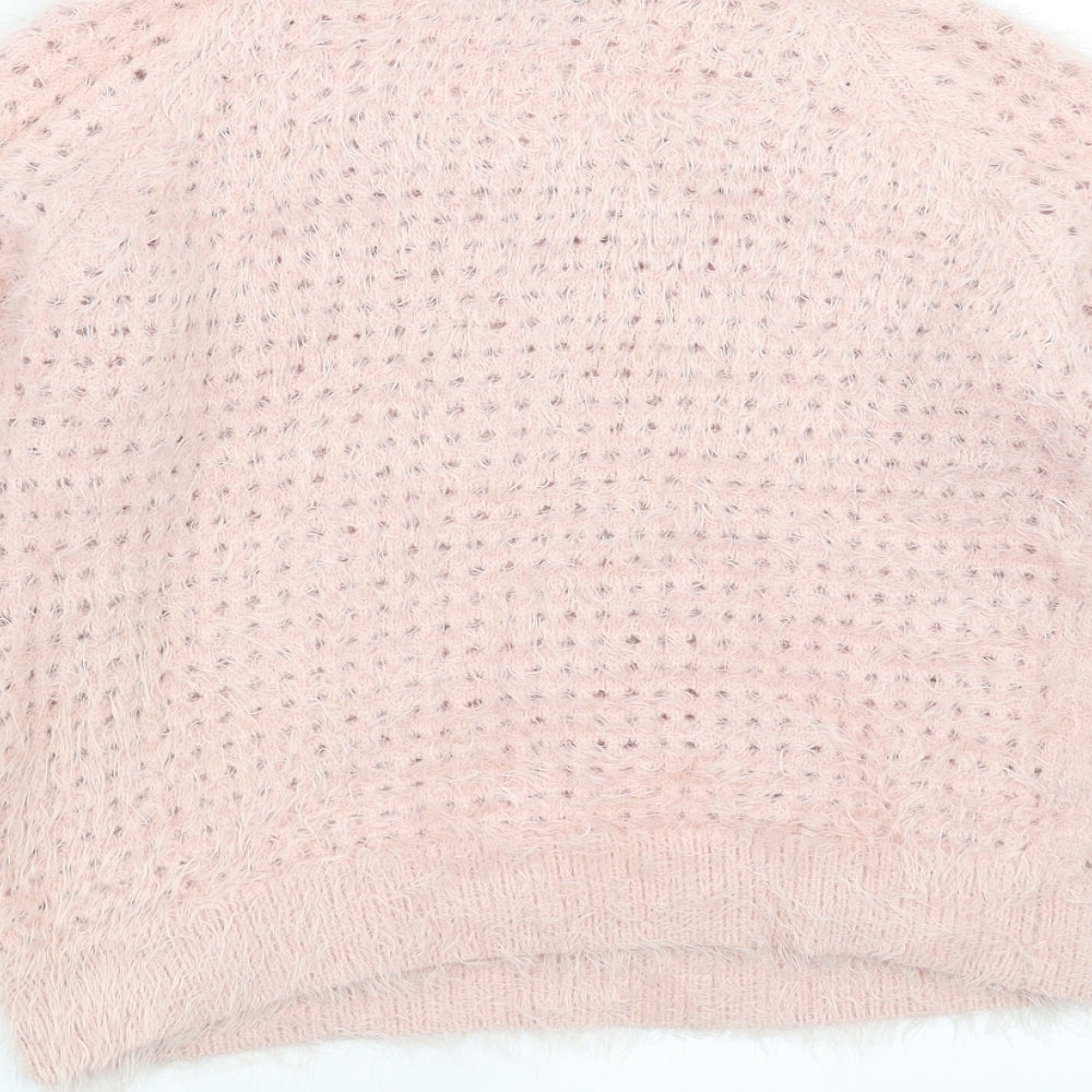 Papaya Womens Pink  Knit Pullover Jumper Size 14  - fluffy
