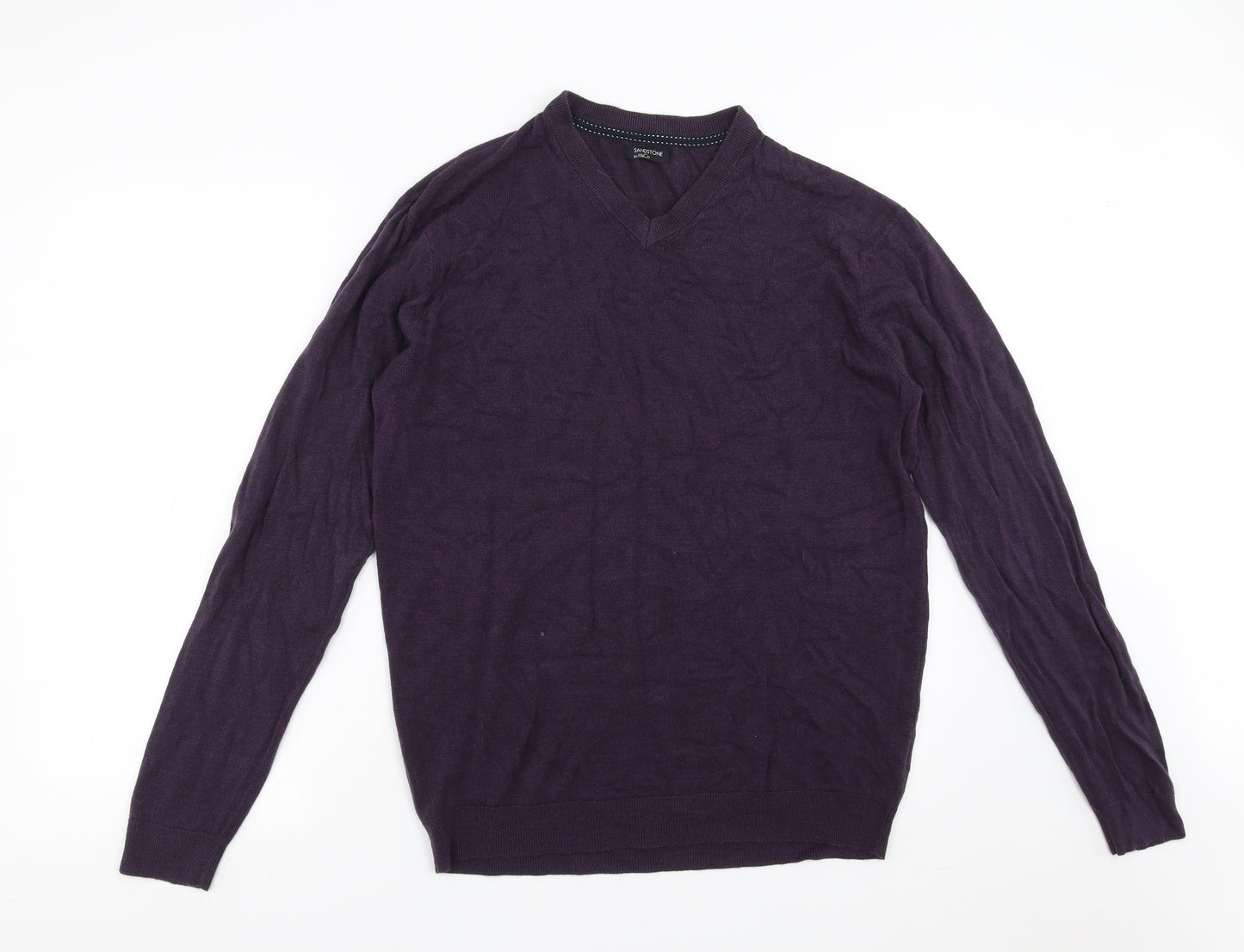 M&Co Mens Purple  Knit Pullover Jumper Size L