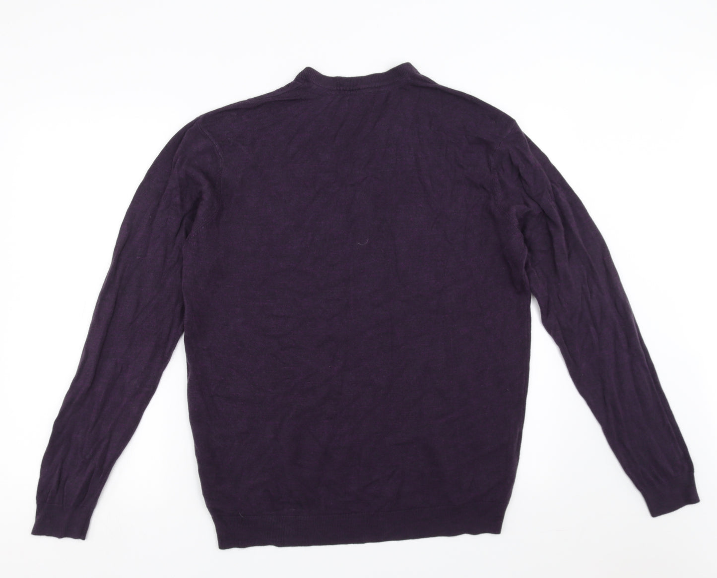 M&Co Mens Purple  Knit Pullover Jumper Size L