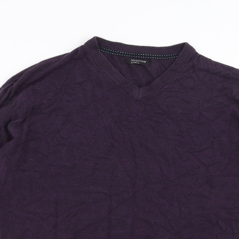 M&Co Mens Purple  Knit Pullover Jumper Size L