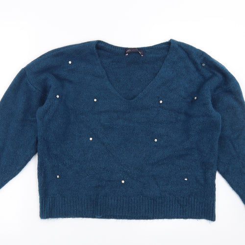 Marks and Spencer Womens Blue  Knit Pullover Jumper Size 14