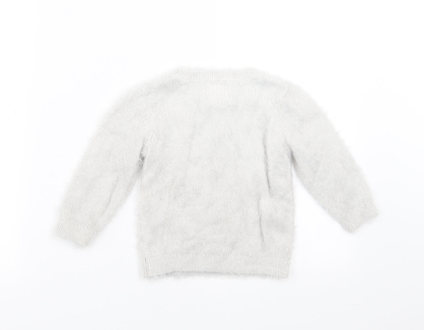 F&F Girls Grey   Pullover Jumper Size 2-3 Years  - Christmas jumper
