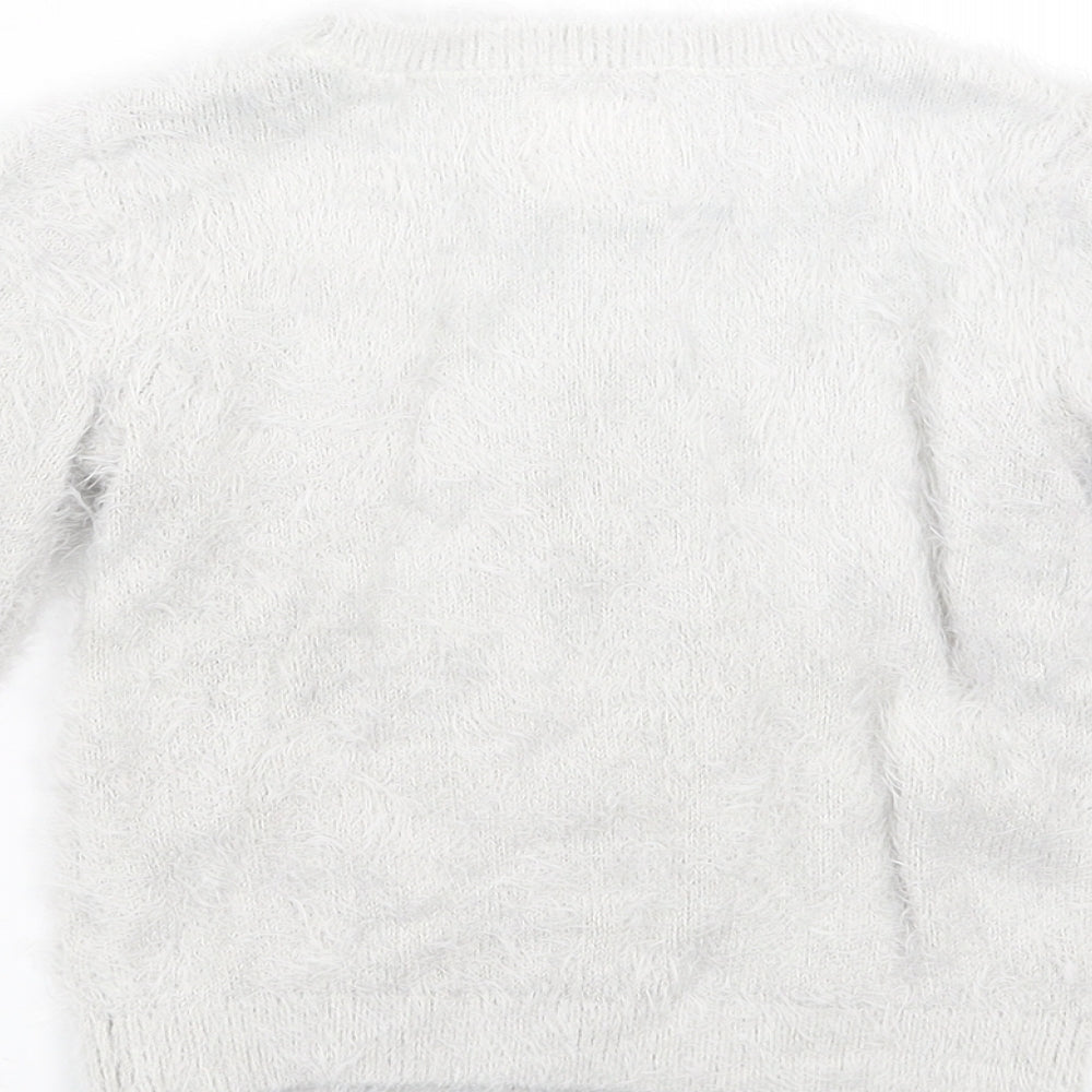 F&F Girls Grey   Pullover Jumper Size 2-3 Years  - Christmas jumper