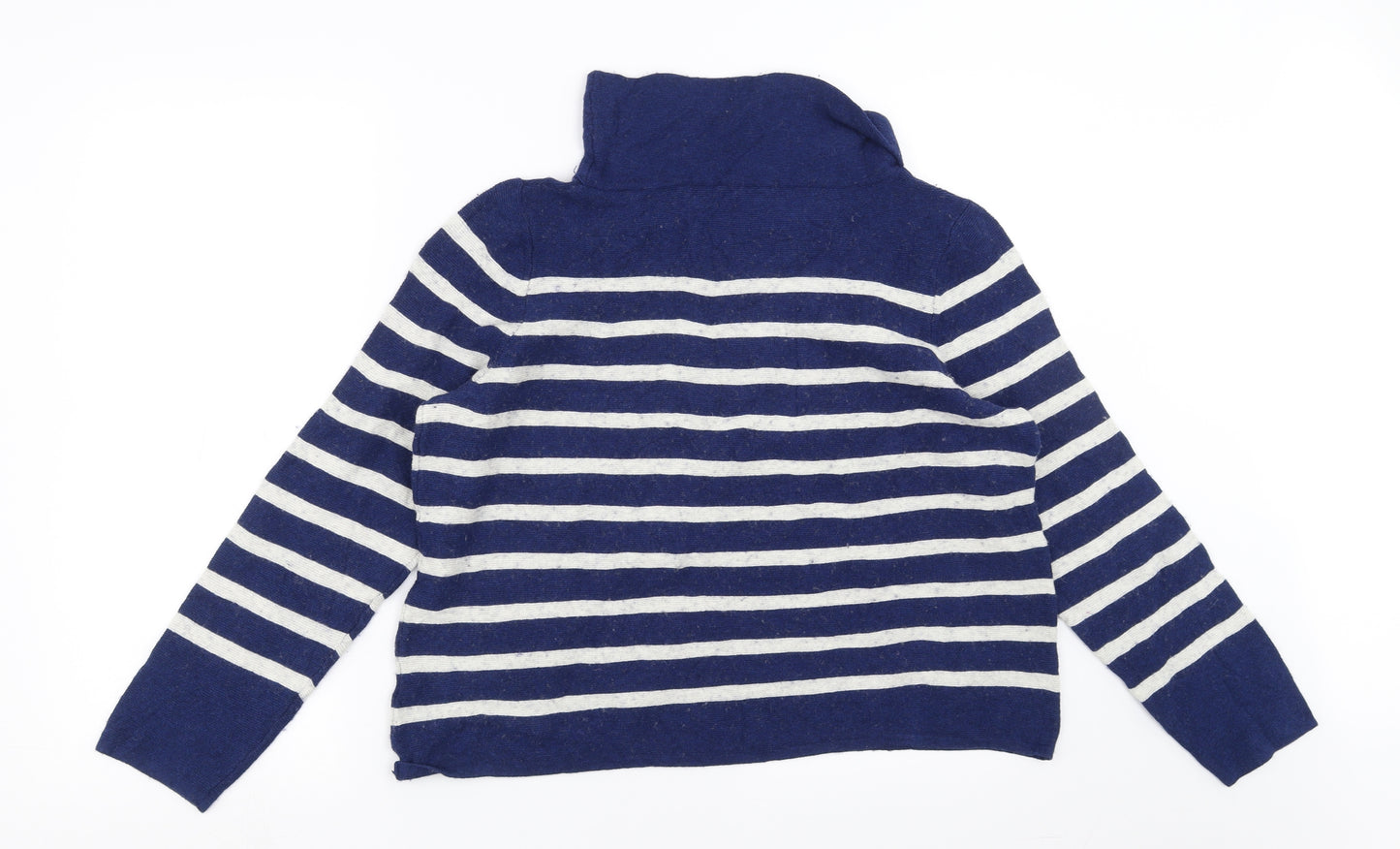 Seasalt Cornwall Womens Blue Striped Knit Pullover Jumper Size 16