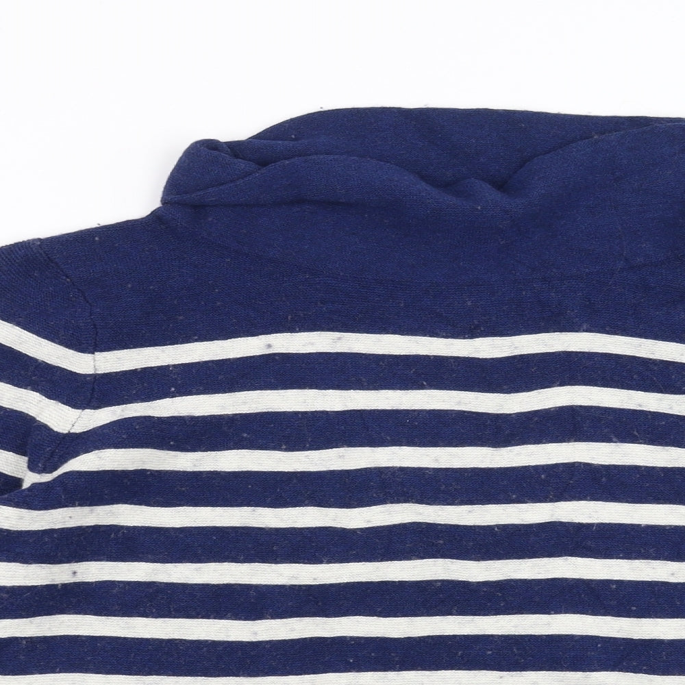 Seasalt Cornwall Womens Blue Striped Knit Pullover Jumper Size 16