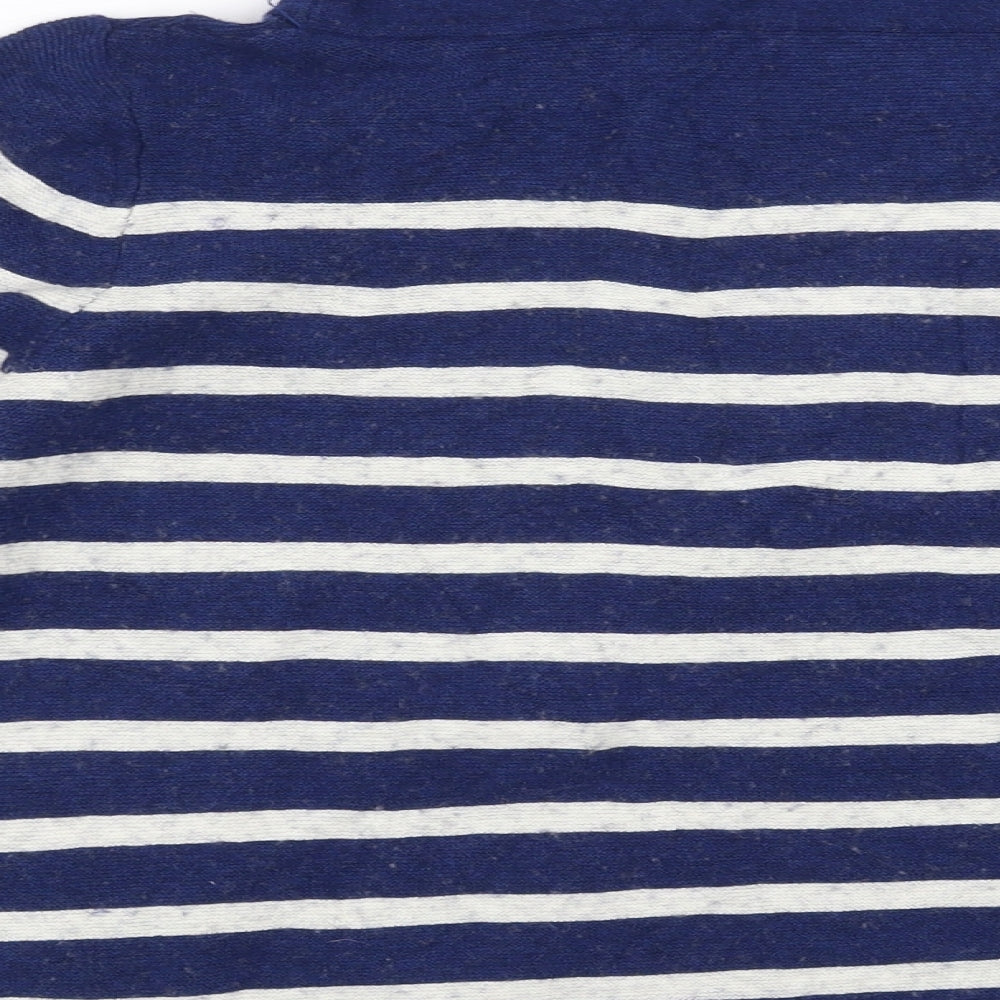 Seasalt Cornwall Womens Blue Striped Knit Pullover Jumper Size 16