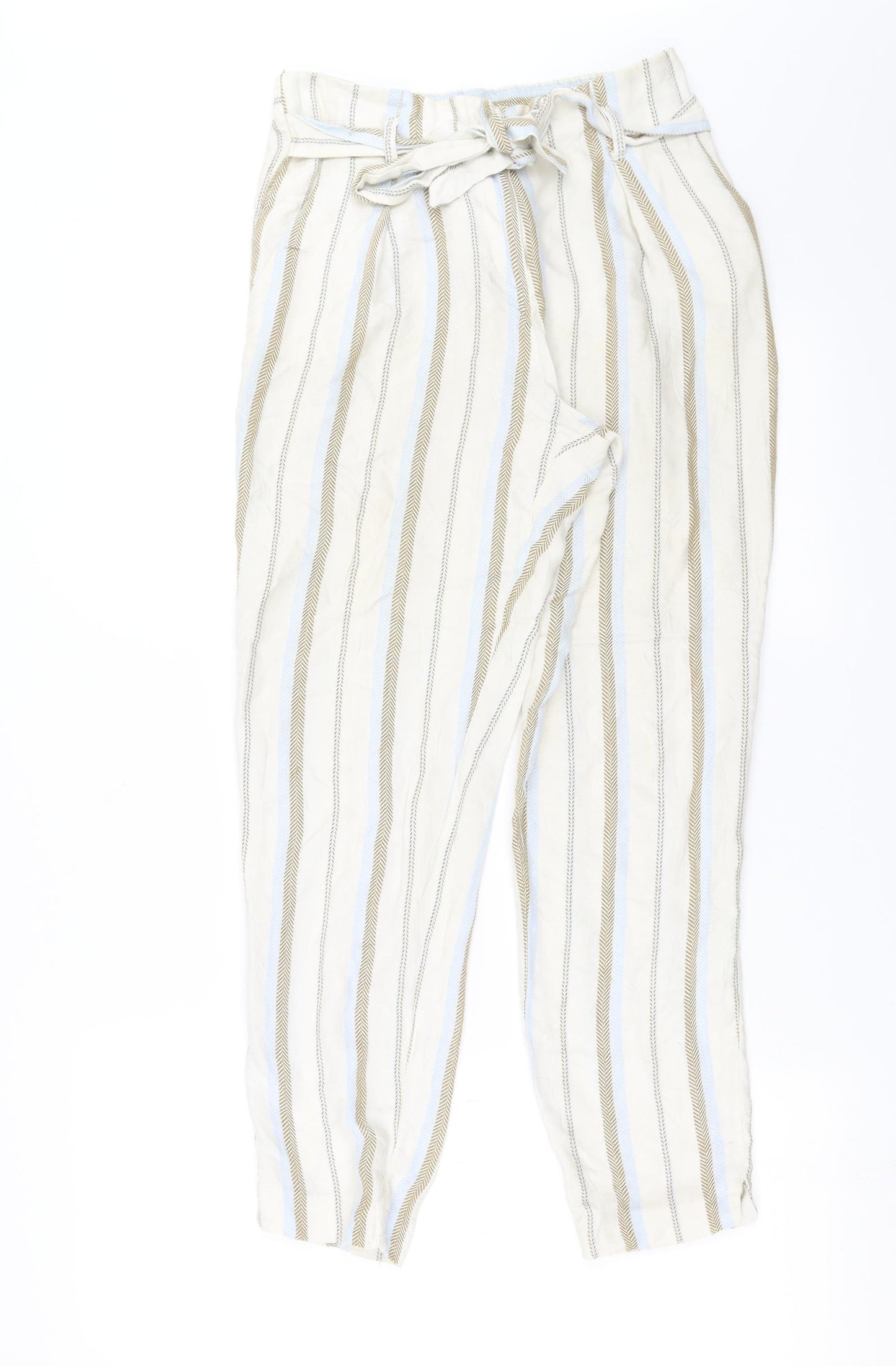 River Island Womens Beige Striped  Trousers  Size 8 L27 in