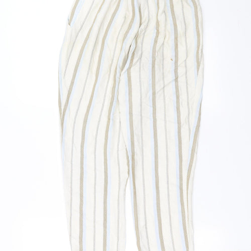 River Island Womens Beige Striped  Trousers  Size 8 L27 in