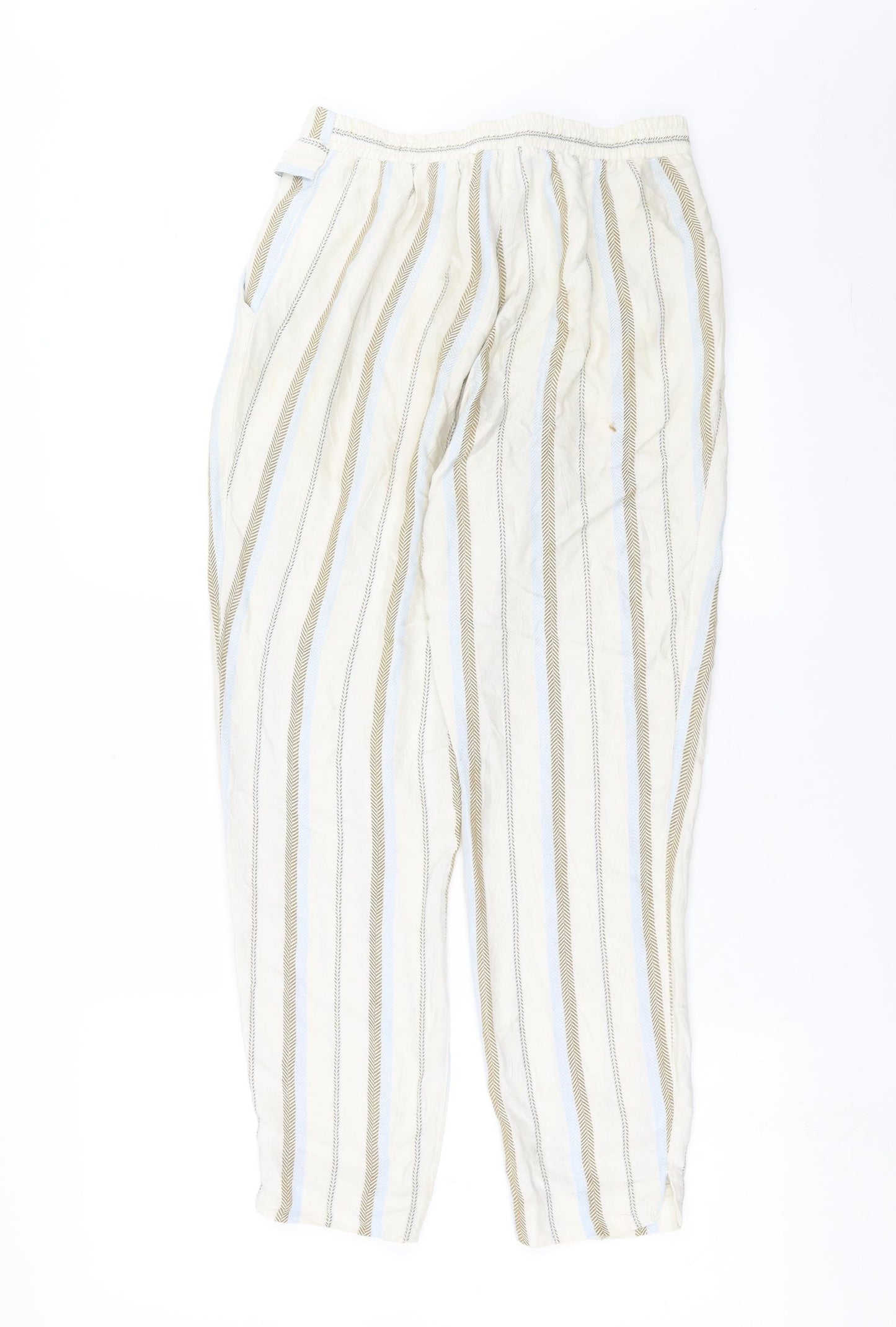 River Island Womens Beige Striped  Trousers  Size 8 L27 in