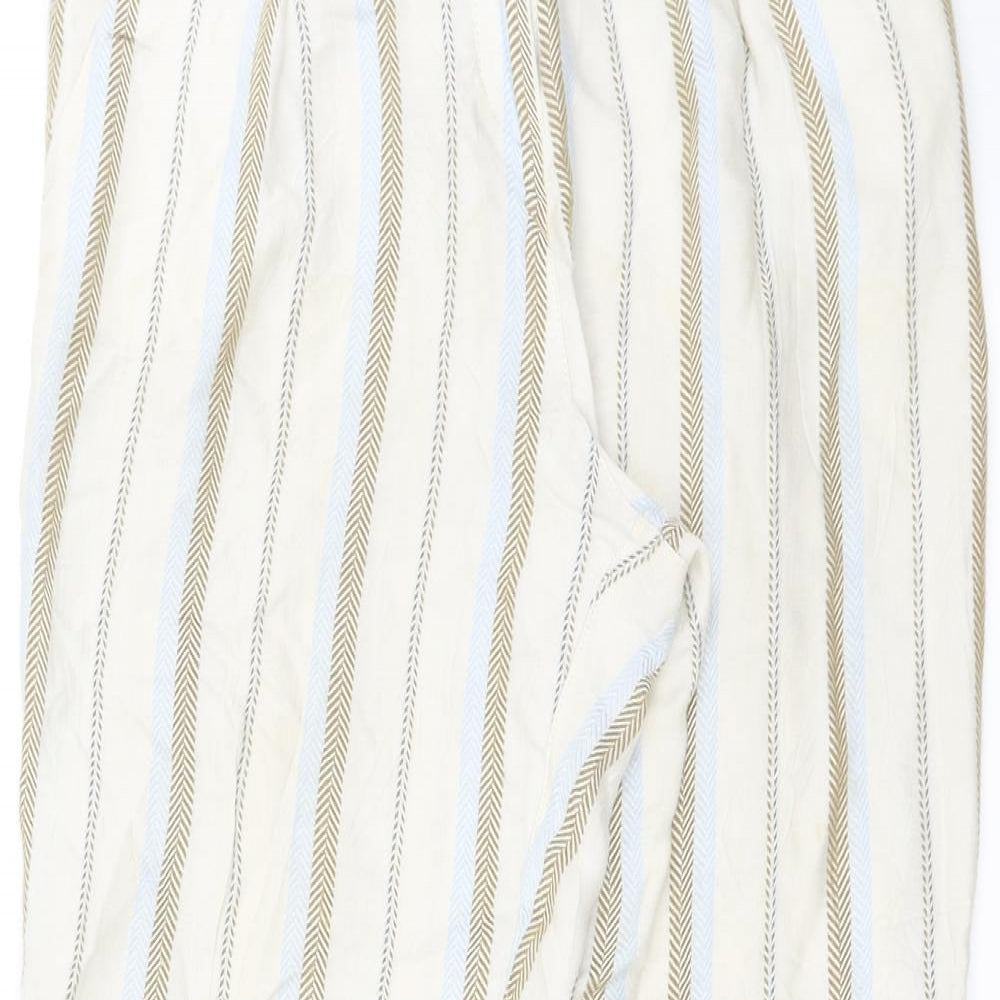River Island Womens Beige Striped  Trousers  Size 8 L27 in