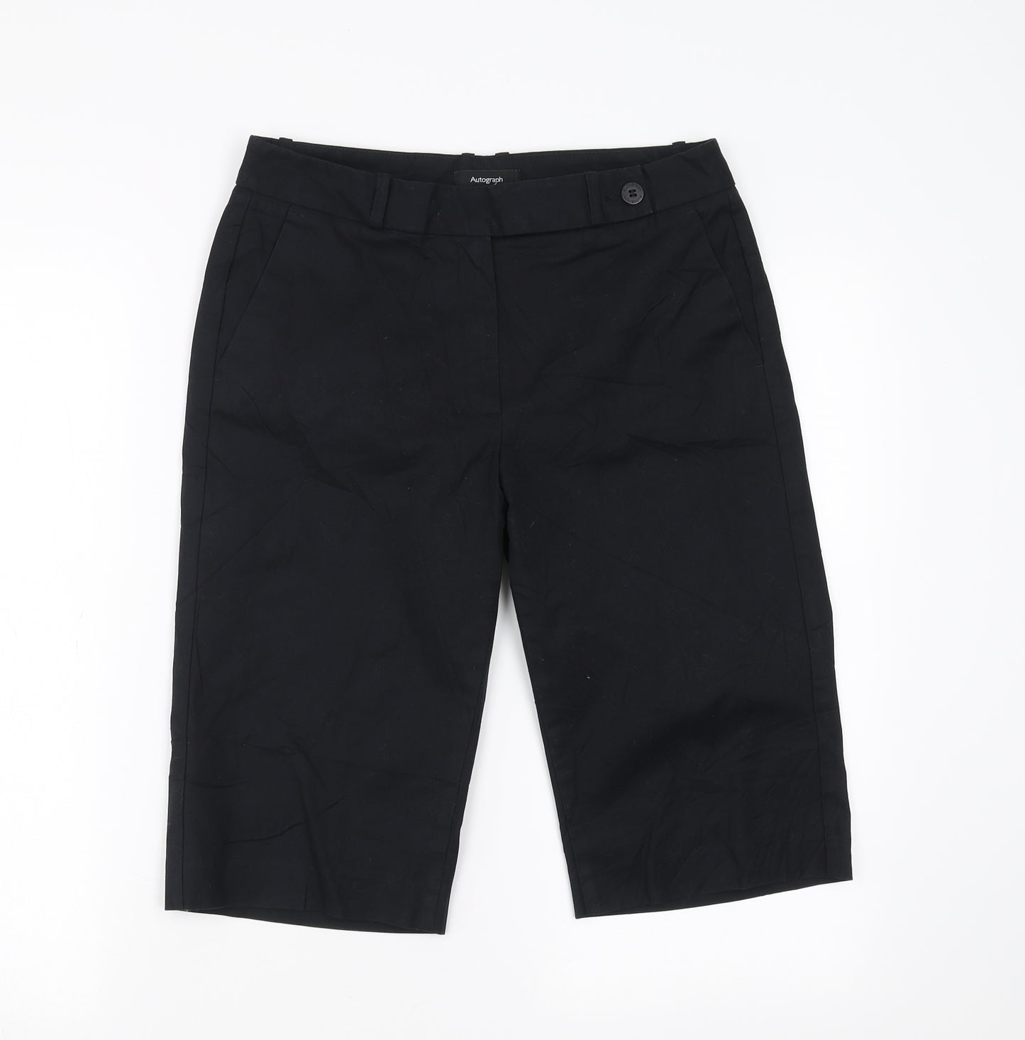 Marks and Spencer Womens Black   Chino Shorts Size 8