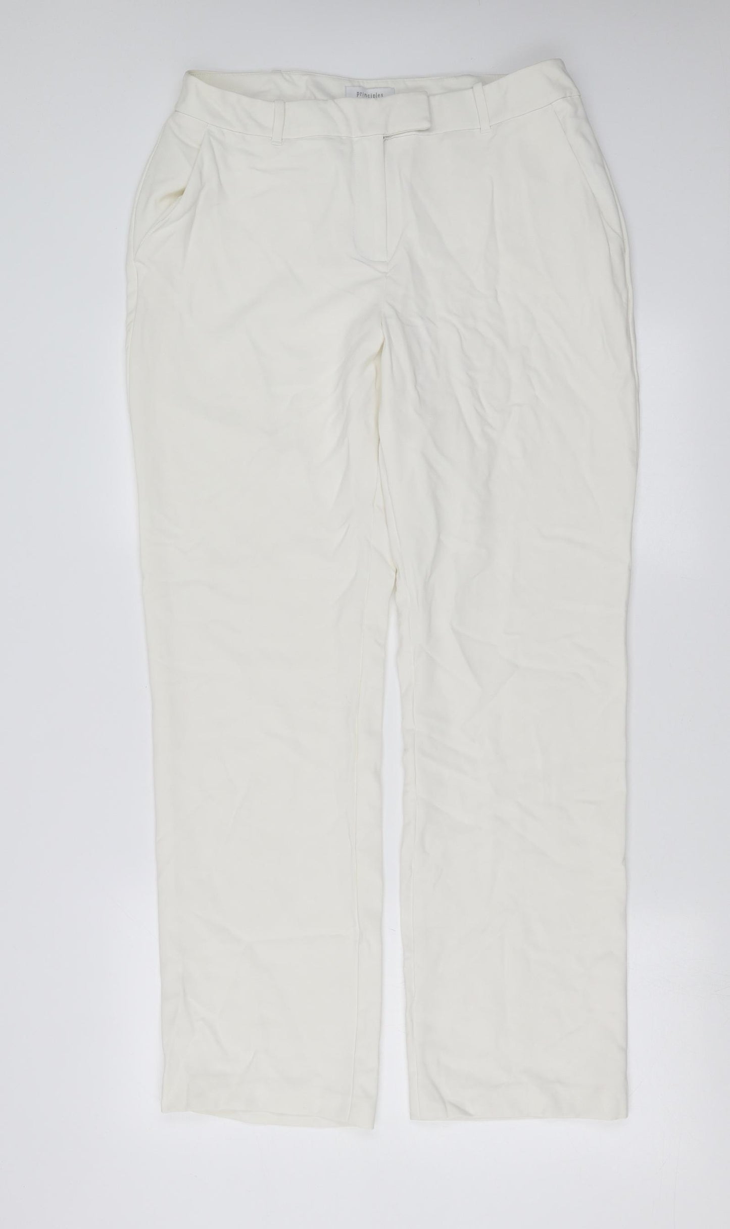 Principles Womens White   Trousers  Size 14 L31 in