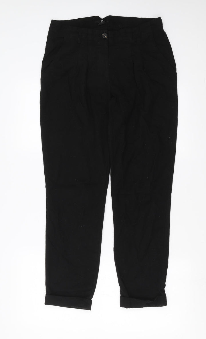 H&M Womens Black   Trousers  Size 12 L27 in