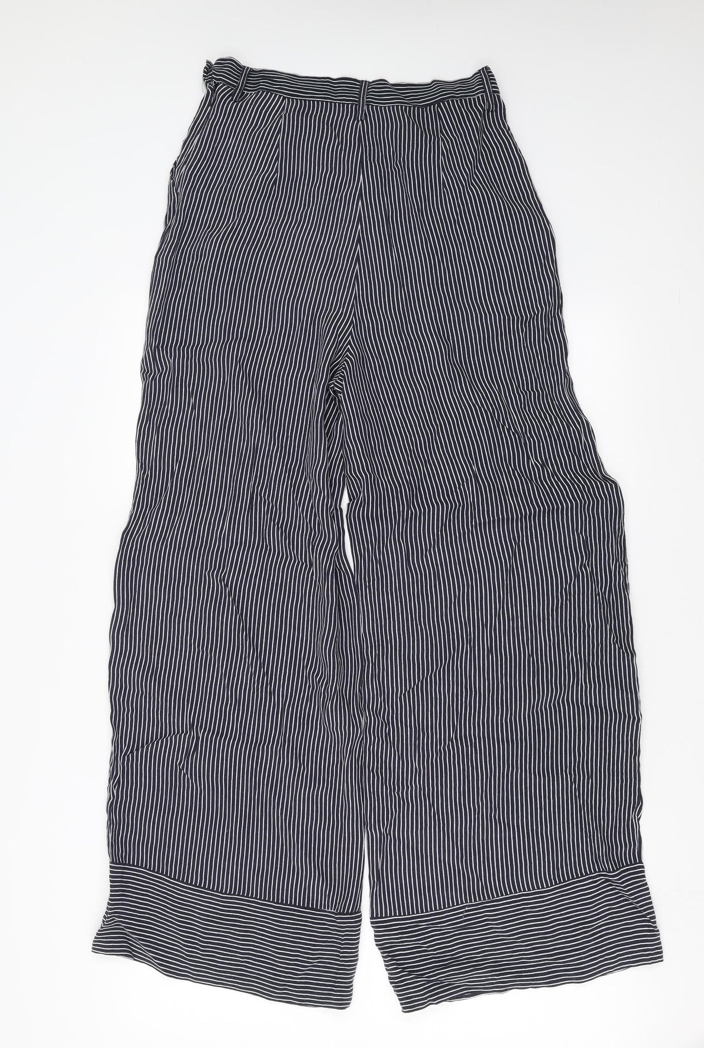 Marks and Spencer Womens Blue Striped  Trousers  Size 8 L29 in