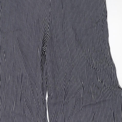Marks and Spencer Womens Blue Striped  Trousers  Size 8 L29 in