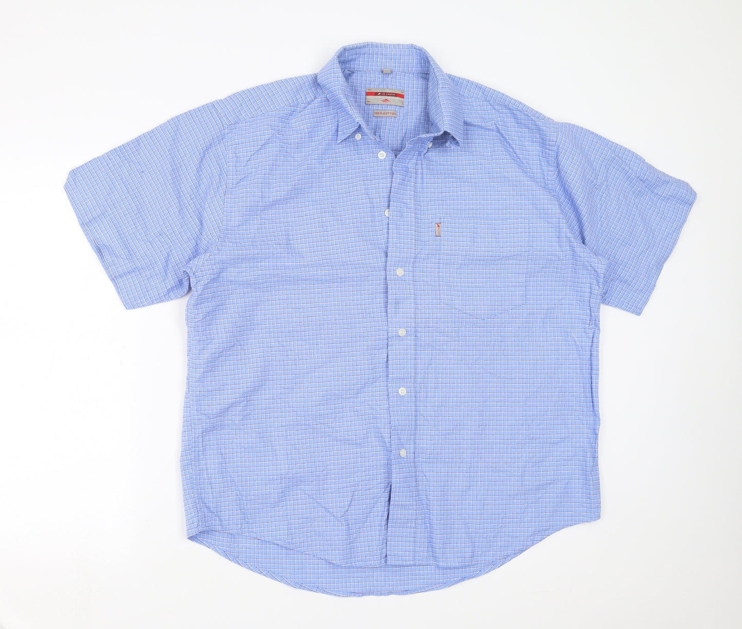 Lee Cooper Mens Blue Check   Button-Up Size 16