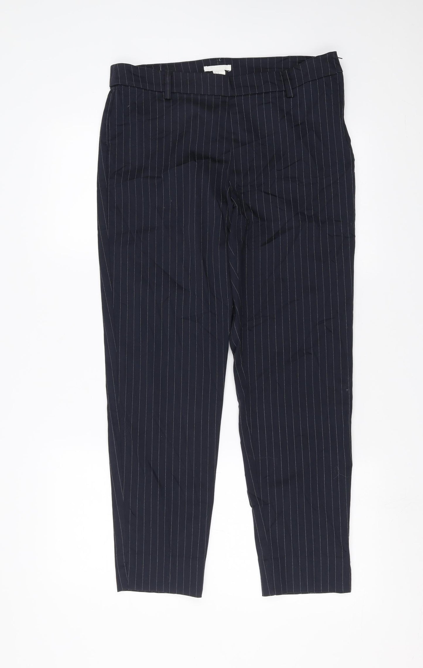 H&M Womens Blue Striped  Trousers  Size 16 L27 in
