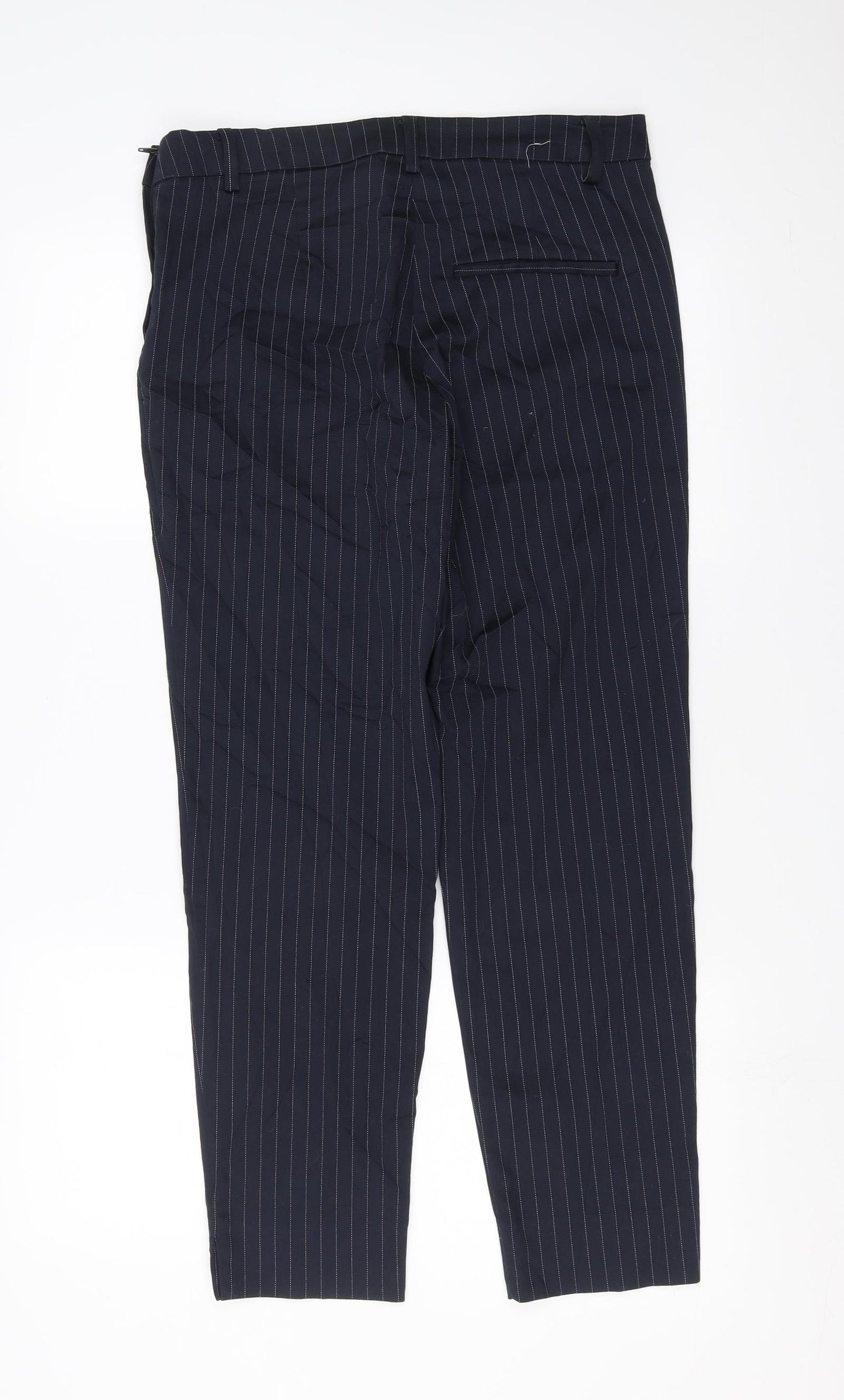 H&M Womens Blue Striped  Trousers  Size 16 L27 in