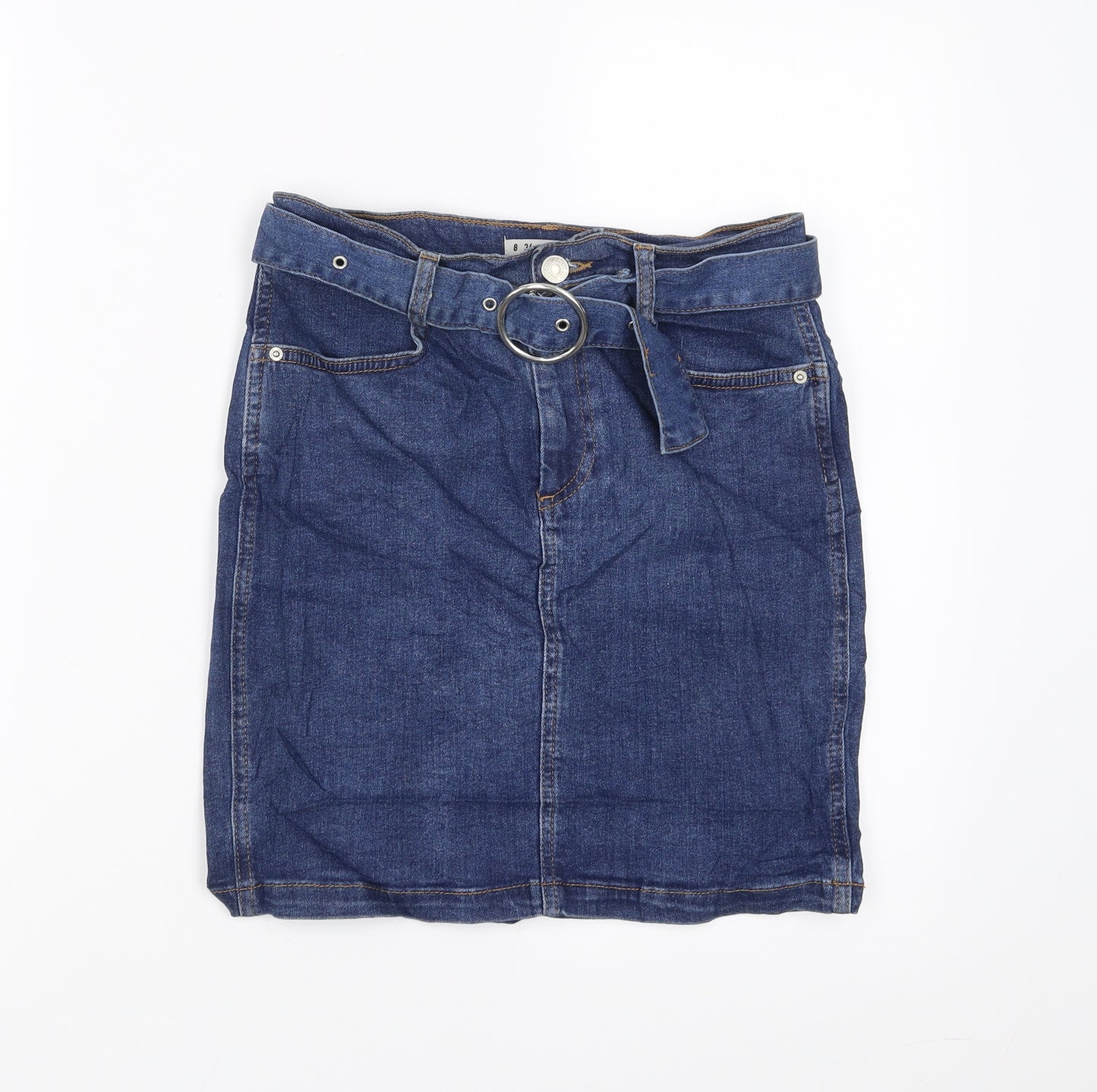 Primark Womens Blue  Denim Mini Skirt Size 8