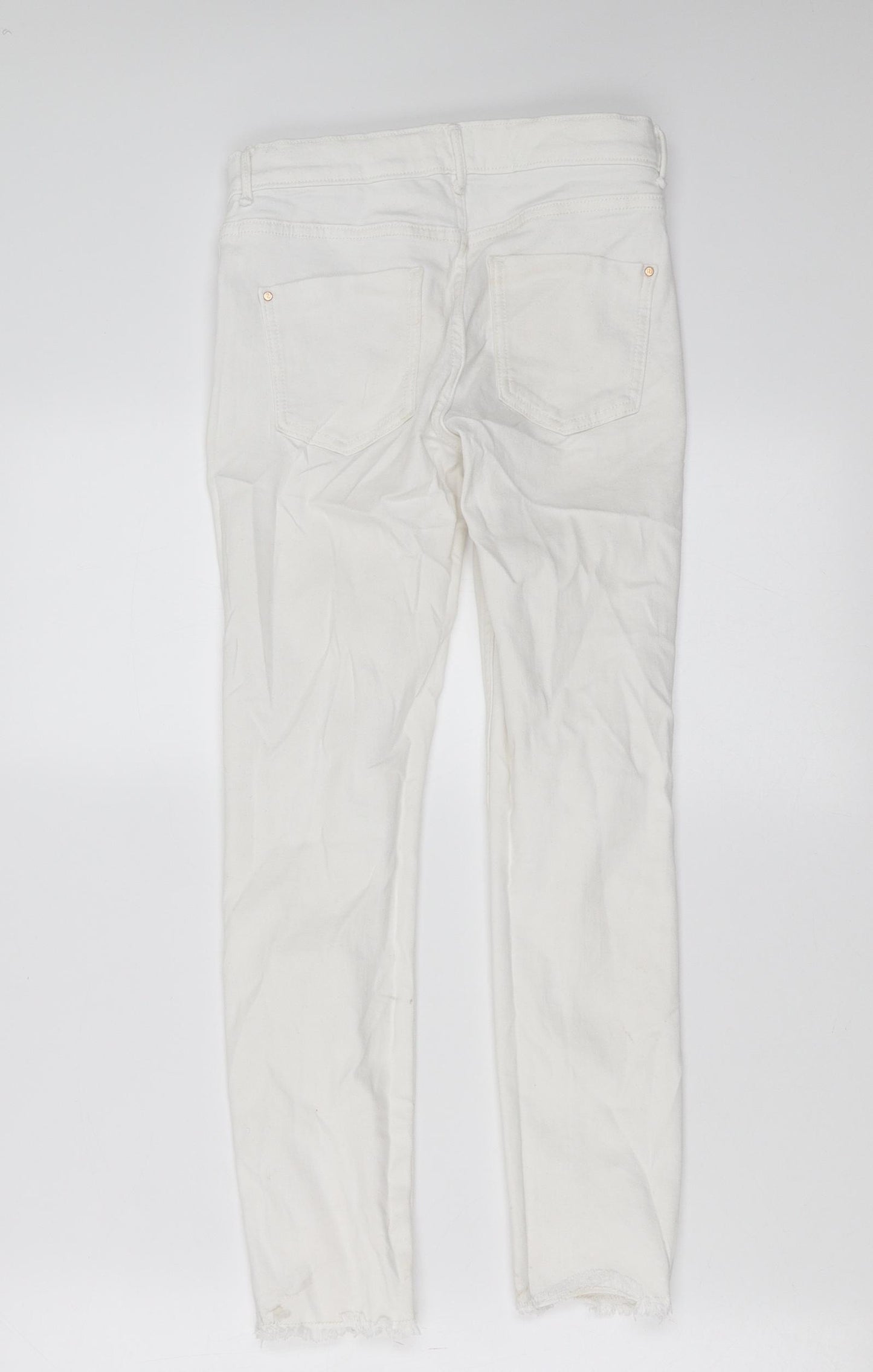 River Island Girls White  Denim Skinny Jeans Size 9 Years - Distressed