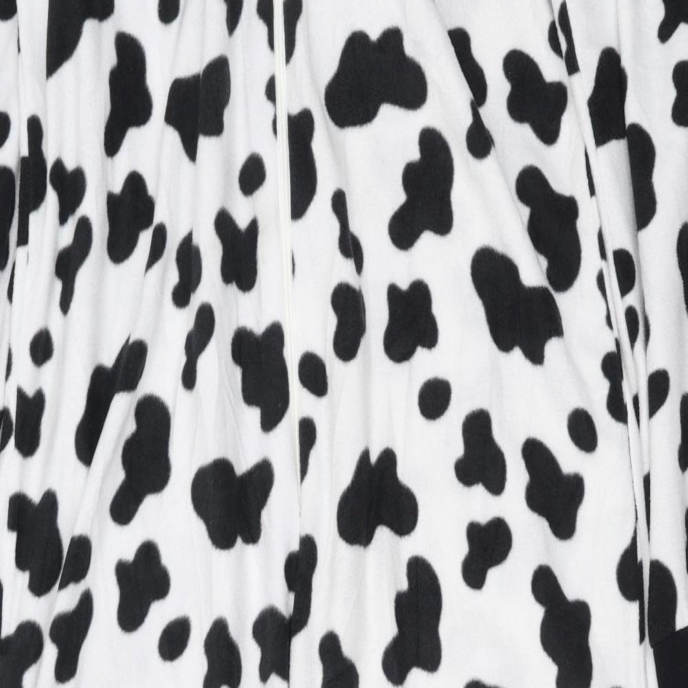 F&F Womens White Animal Print Fleece Top One Piece Size 16  - cow print onesie