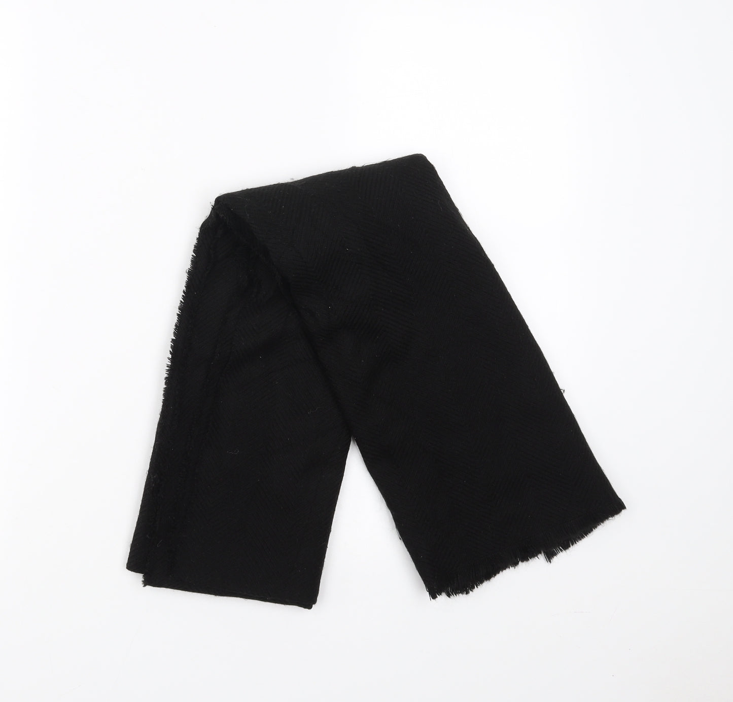 Preworn Womens Black Herringbone   Scarf