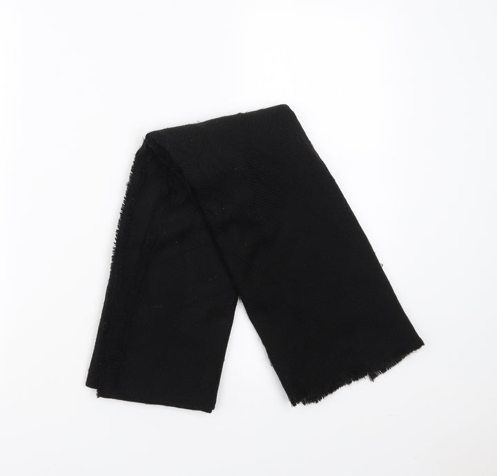 Preworn Womens Black Herringbone   Scarf