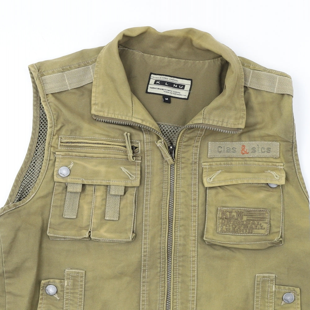 k.l.n.u Mens Green   Gilet Coat Size M
