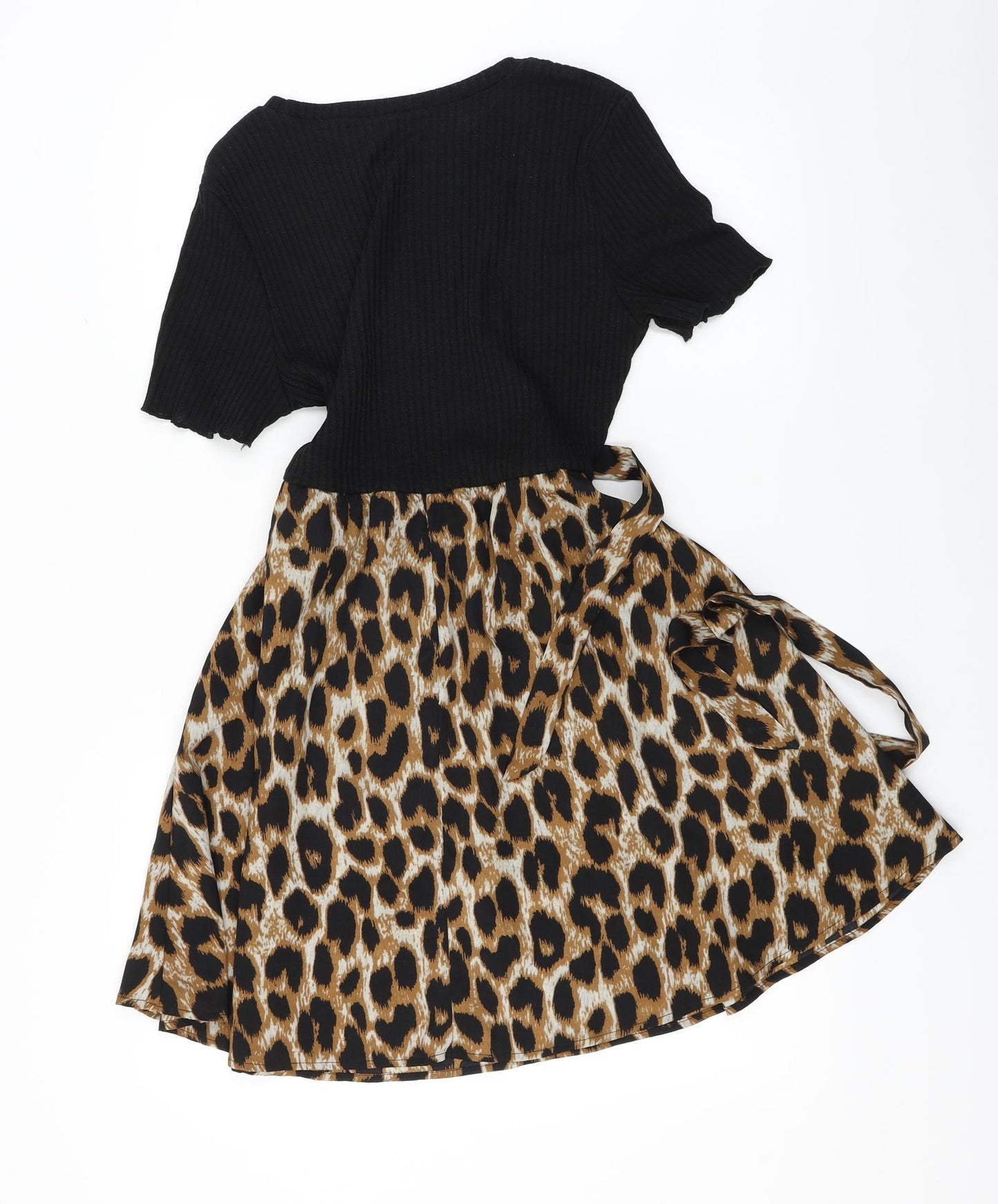 SheIn  Womens Black Animal Print  A-Line  Size L