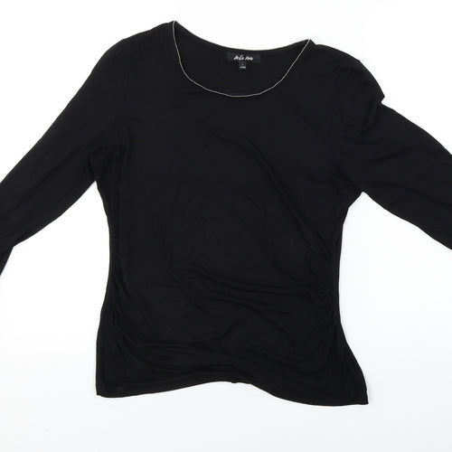 Belle Vere  Womens Black  Rayon Basic T-Shirt Size L