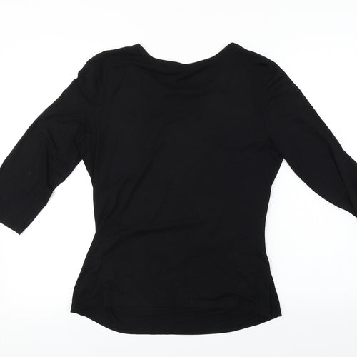 Belle Vere  Womens Black  Rayon Basic T-Shirt Size L